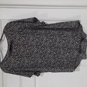 Floral Black and White Women's Top